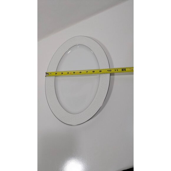 Majestic China Japan Plymouth Oval Serving Platter White Silver Floral Elegant - Picture 8 of 12